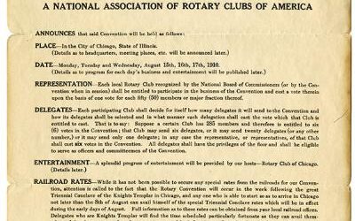 1910 – The National Association of Rotary Clubs of America – Edital Convenção