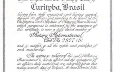 Rotary Club de Curitiba – Certificado de Admissão 1933, abr 27