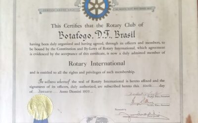 1953, jan 6 – Rotary Club do Rio de Janeiro – Botafogo – Certificado de Admissão