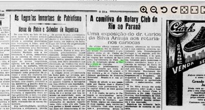 1933, jun 27 (O Dia) A Comitiva do Rotary do Rio ao Paraná