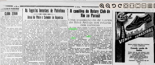 1933, jun 27 (O Dia) A Comitiva do Rotary do Rio ao Paraná