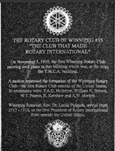 2010 – Rotary Club of Winnipeg 100 Years of Service 1910-2010